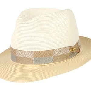 Stetson Cream and Tan Fedora Hat